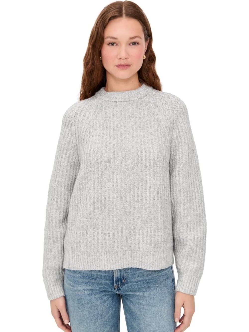 Cozy Ribbed Cotton-Blend Sweater for Women - Perfect for Layering & Fall Style